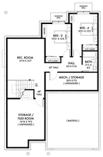 Cabin & Cottage House Plan Basement Floor - Rankin Ranch Home 180D-0006 | House Plans and More