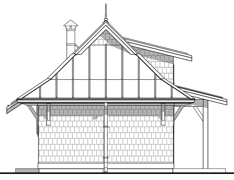 Shingle House Plan Left Elevation - Shelby Lane Cottage 180D-0008 | House Plans and More