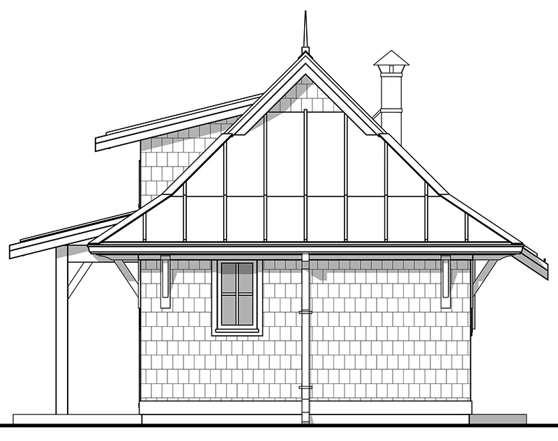 Shingle House Plan Right Elevation - Shelby Lane Cottage 180D-0008 | House Plans and More