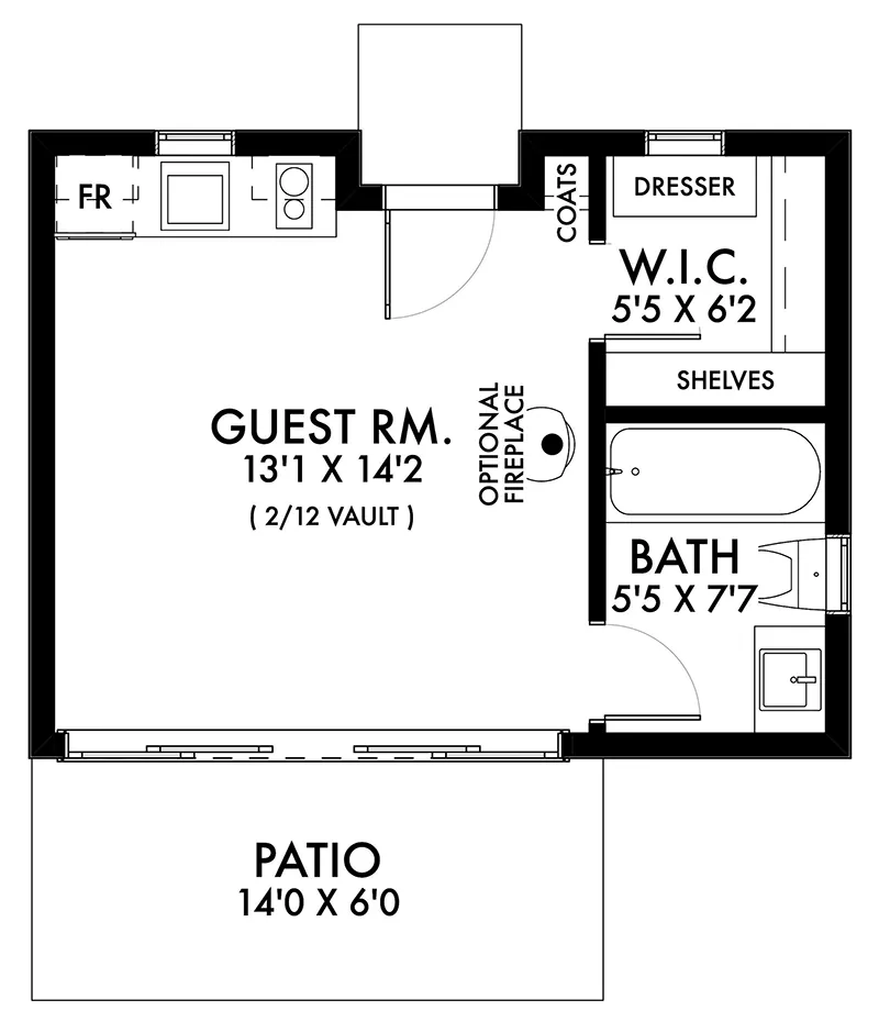 Waterfront House Plan First Floor - Tilikum Modern Cabin 180D-0009 | House Plans and More