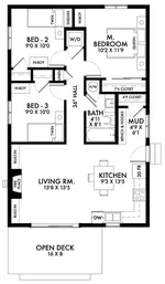 Lake House Plan First Floor - Weeks Bay Vacation Cottage 180D-0011 | House Plans and More