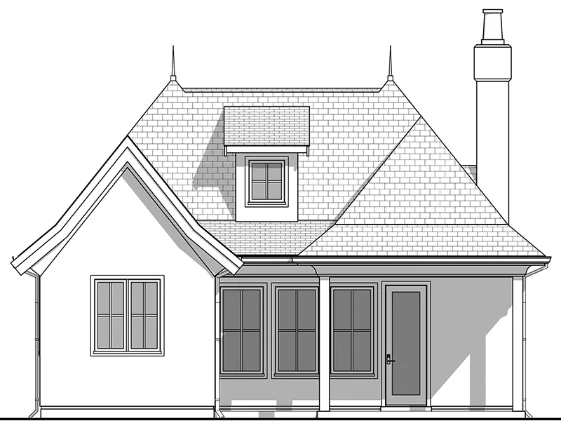 Mountain House Plan Rear Elevation - Wenlock European Cottage 180D-0012 | House Plans and More