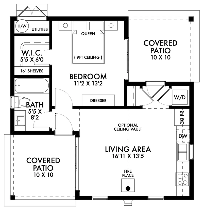 Rustic House Plan First Floor - Piper Modern Cabin 180D-0014 | House Plans and More