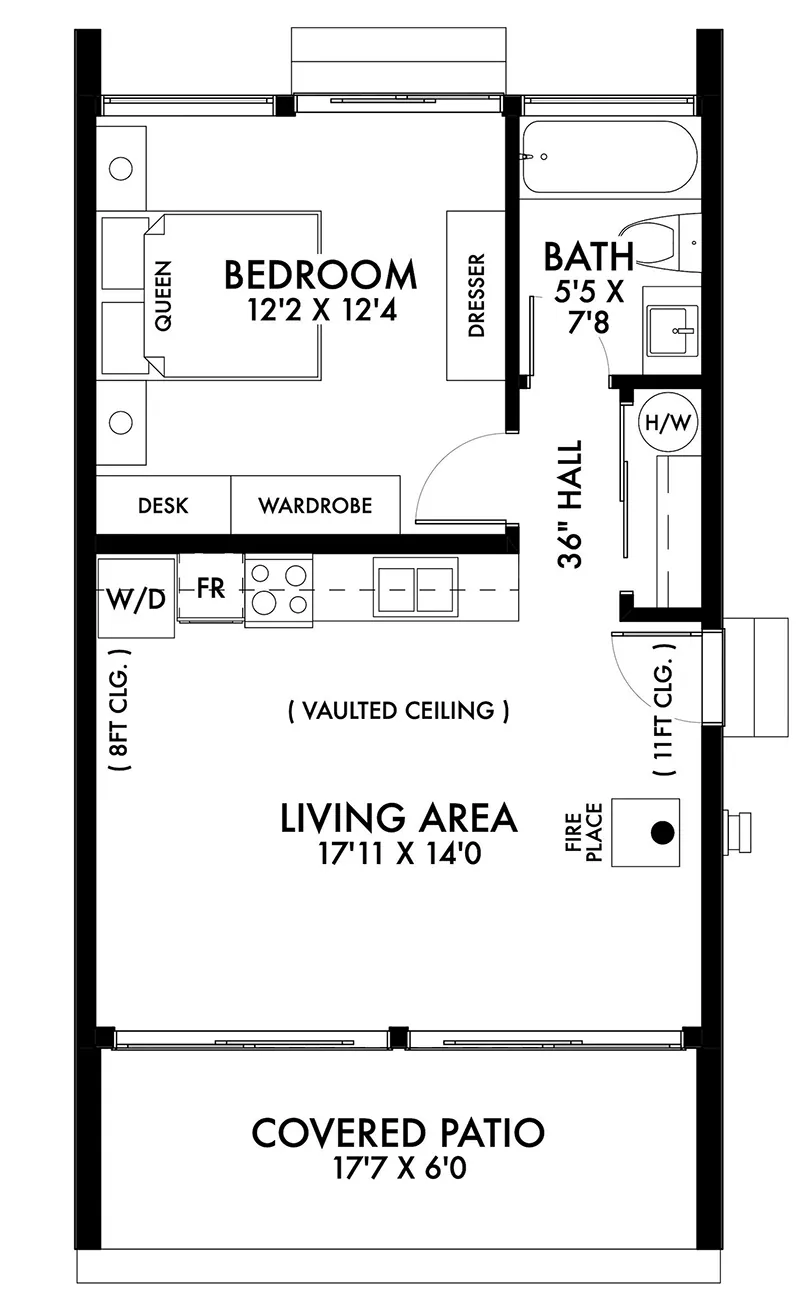 Ranch House Plan First Floor - Bimini Small Modern Home 180D-0019 | House Plans and More