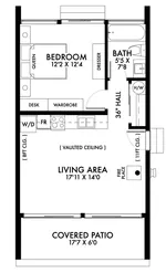 Ranch House Plan First Floor - Bimini Small Modern Home 180D-0019 | House Plans and More