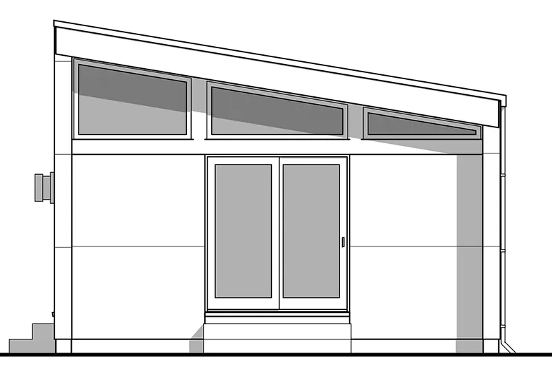 Ranch House Plan Rear Elevation - Bimini Small Modern Home 180D-0019 | House Plans and More