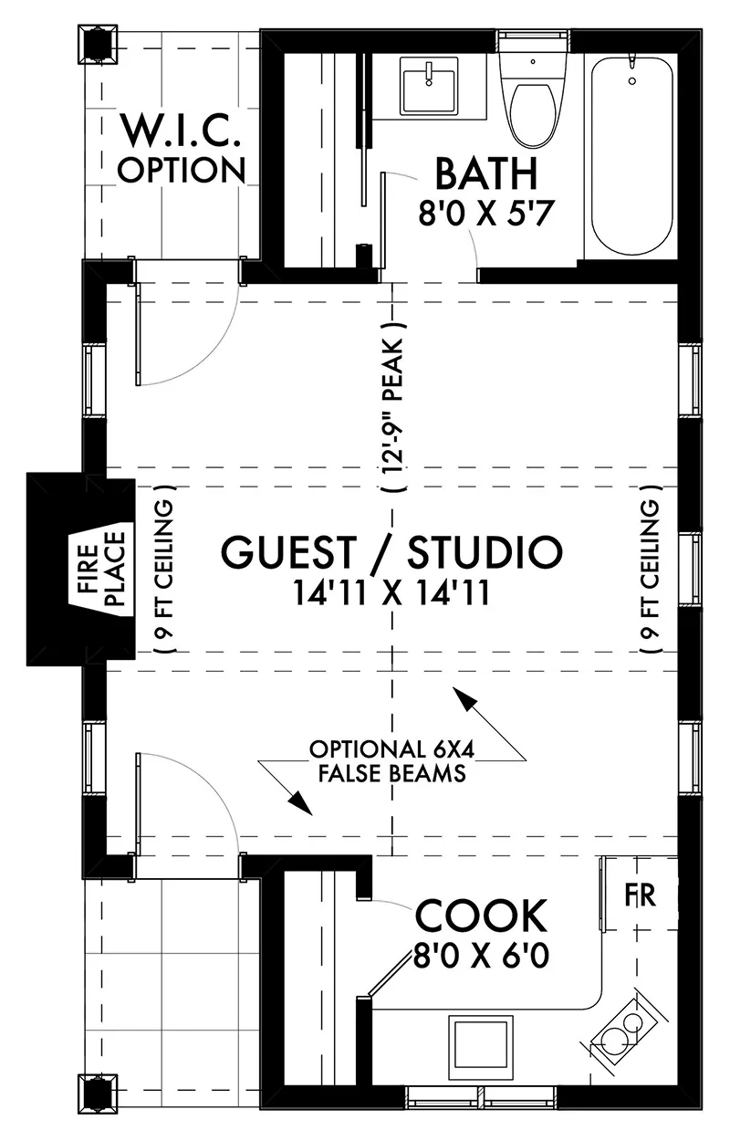 Lake House Plan First Floor - Cozy Point Farmhouse Cottage 180D-0020 | House Plans and More