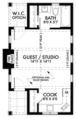 Lake House Plan First Floor - Cozy Point Farmhouse Cottage 180D-0020 | House Plans and More