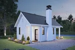 Lake House Plan Front Night Photo - Cozy Point Farmhouse Cottage 180D-0020 | House Plans and More