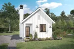 Lake House Plan Front of Home - Cozy Point Farmhouse Cottage 180D-0020 | House Plans and More