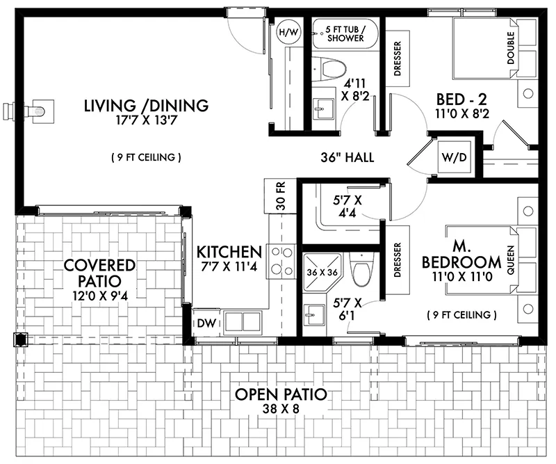 Vacation House Plan First Floor - New River Modern Cabin 180D-0024 | House Plans and More