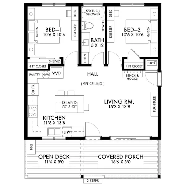 Southern House Plan First Floor - Lilyfield Country Cottage 180D-0025 | House Plans and More