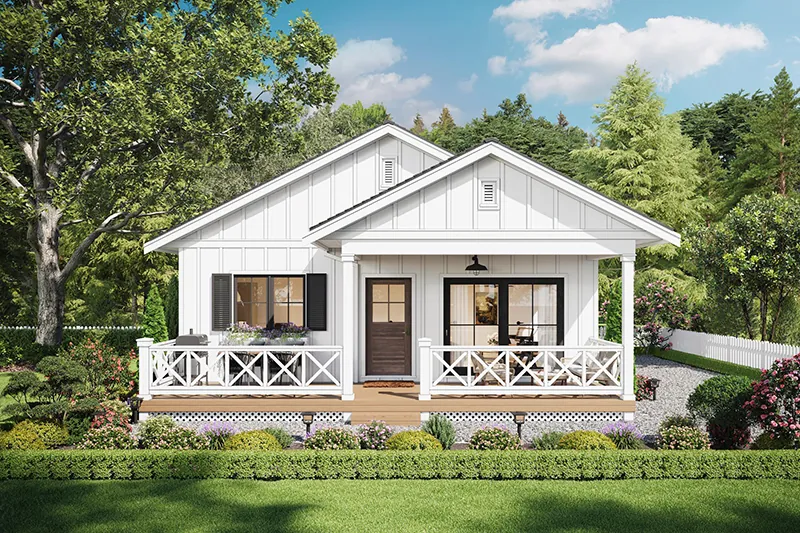 Cabin & Cottage House Plan Front of Home - Lilyfield Country Cottage 180D-0025 | House Plans and More