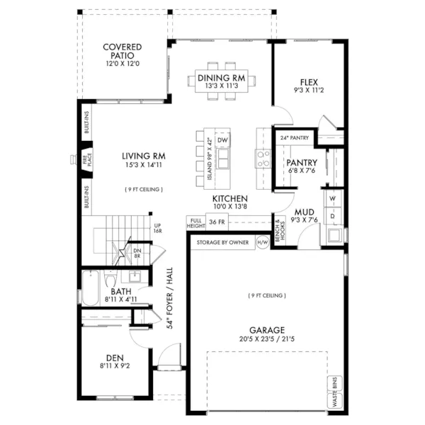 Modern House Plan First Floor - Boylan Modern Home 180D-0063 | House Plans and More