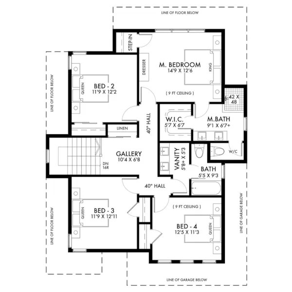 Modern House Plan Second Floor - Boylan Modern Home 180D-0063 | House Plans and More