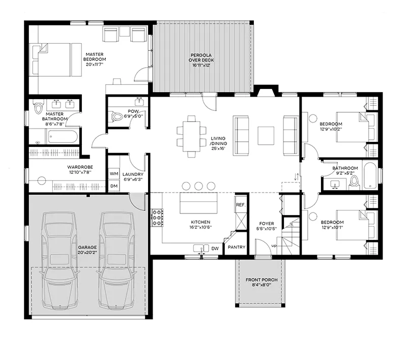 Modern Farmhouse Plan First Floor - 181D-0002 | House Plans and More