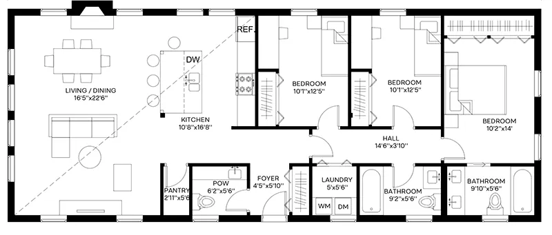 Mountain House Plan First Floor - 181D-0004 | House Plans and More