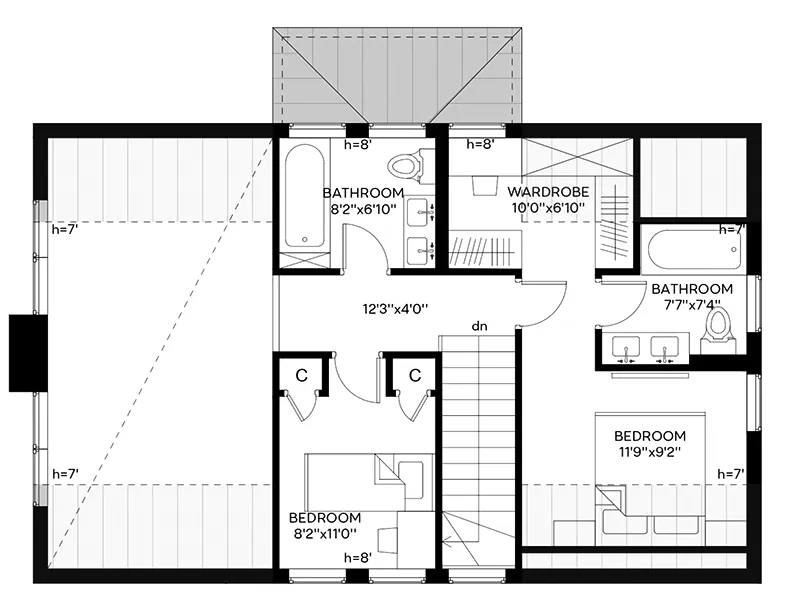 Waterfront House Plan Second Floor - 181D-0010 | House Plans and More