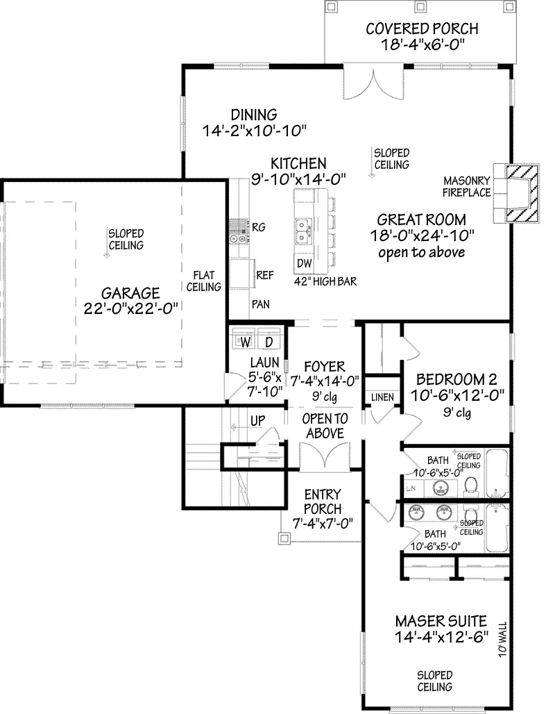 Contemporary House Plan First Floor - Sunside View Modern Home 155D-0018 - Shop House Plans and More