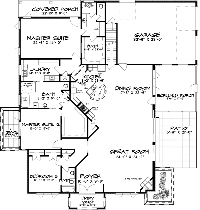 Contemporary House Plan First Floor - Hanover Manor European Home 155D-0020 - Search House Plans and More