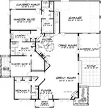 Contemporary House Plan First Floor - Hanover Manor European Home 155D-0020 - Search House Plans and More