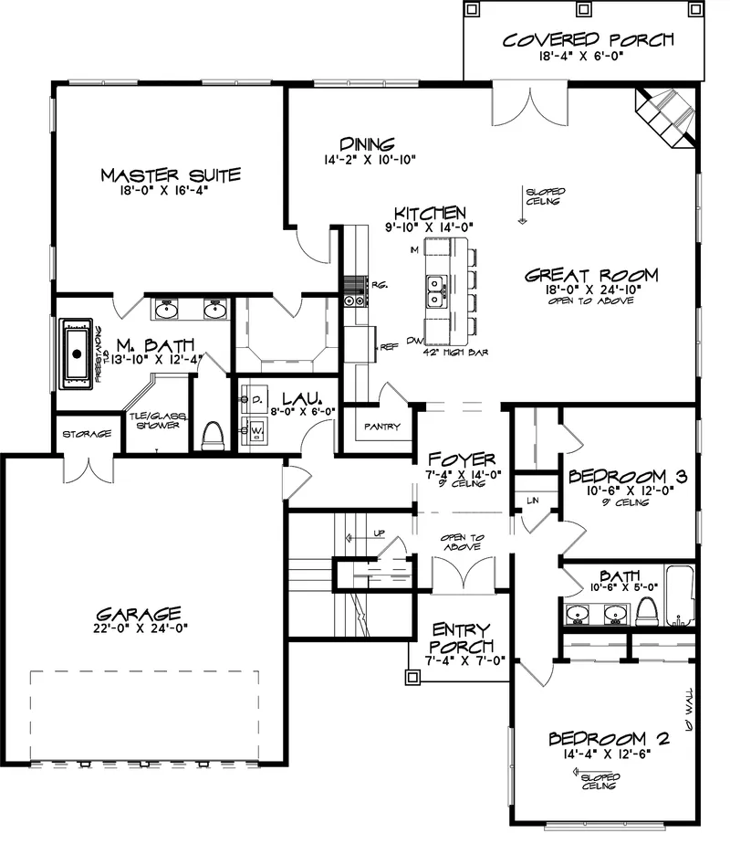 Modern House Plan First Floor - Pallaton Rustic Modern Home 155D-0023 - Shop House Plans and More