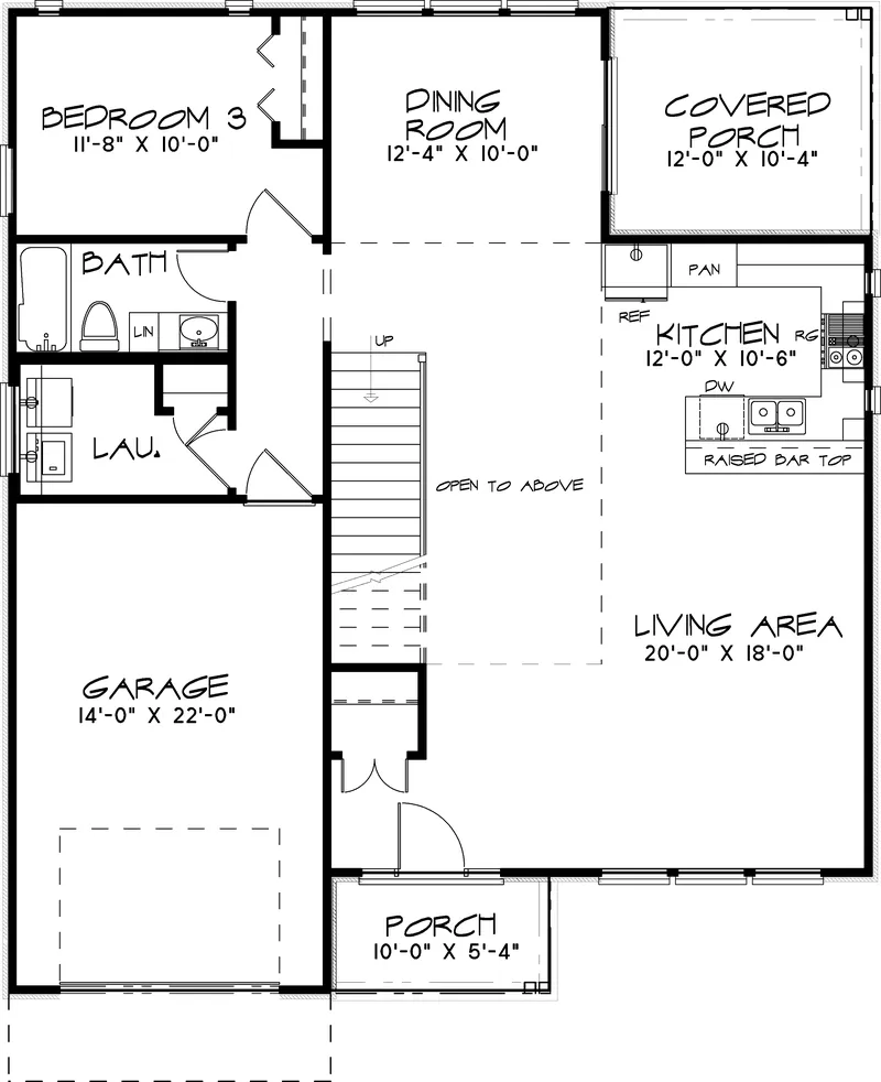 Rustic House Plan First Floor - Adler Modern Prairie Home 155D-0051 - Search House Plans and More