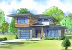 Vacation House Plan Front of House 185D-0007