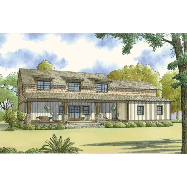 Country House Plan Rear Elevation - Glenmare Rustic Country Home 155D-0057 - Search House Plans and More