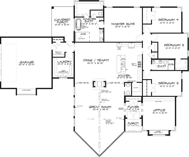 Luxury House Plan First Floor - Kiefer Falls Modern Home 155D-0058 - Search House Plans and More