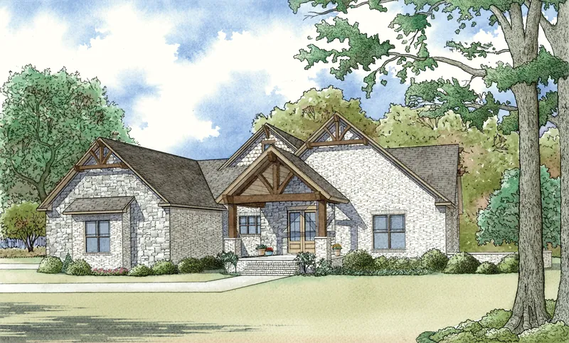 Rustic House Plan Front Photo 10 - Park City Rustic Ranch Home 155D-0074 - Shop House Plans and More