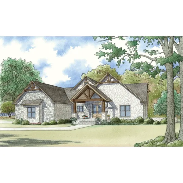 Craftsman House Plan Front Photo 02 - Park City Rustic Ranch Home 155D-0074 - Shop House Plans and More