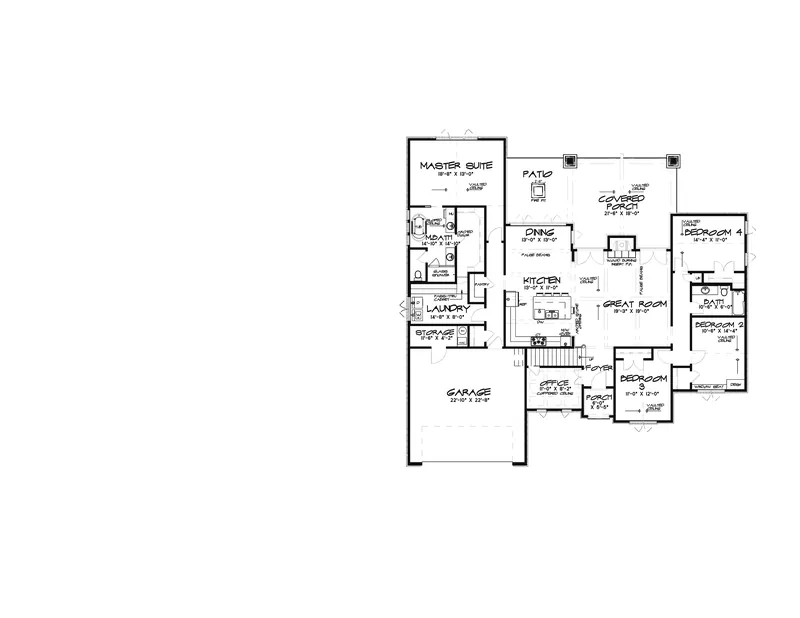 Country French House Plan First Floor - Norledge European Home 155D-0075 - Shop House Plans and More