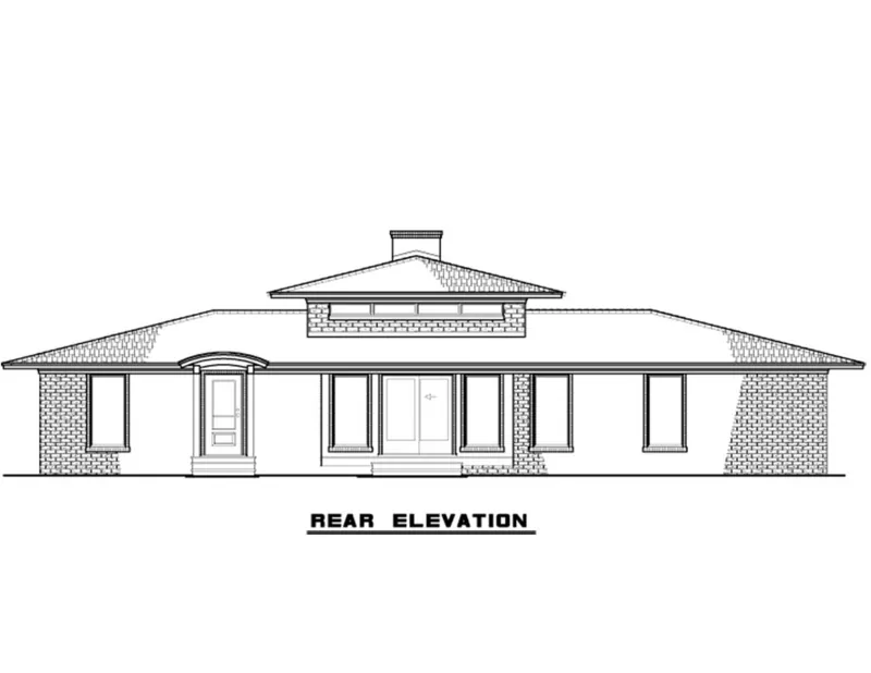 Rustic House Plan Rear Elevation - Labonita Sunbelt Home 155D-0080 - Shop House Plans and More