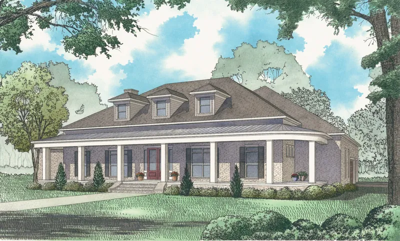 Southern House Plan Front Photo 01 - Farmers Grove Country Home 155D-0086 - Search House Plans and More