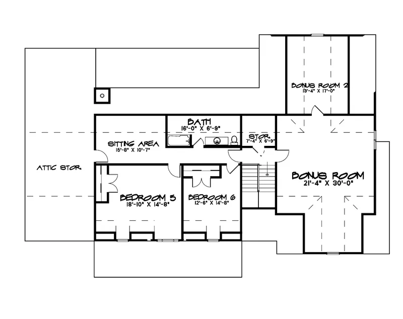 Country House Plan Second Floor - Mansfeld Craftsman Home 155D-0104 - Shop House Plans and More