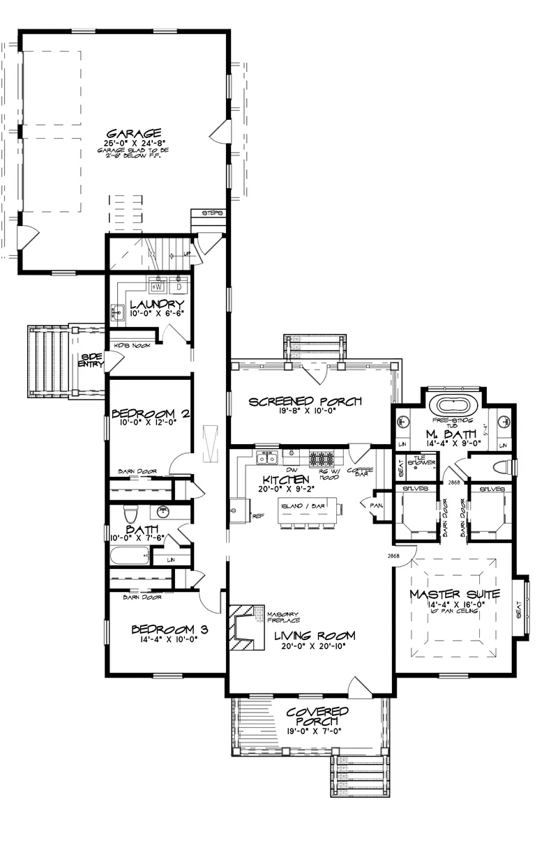 Farmhouse Plan First Floor - Enfield Park Country Home 155D-0117 - Search House Plans and More