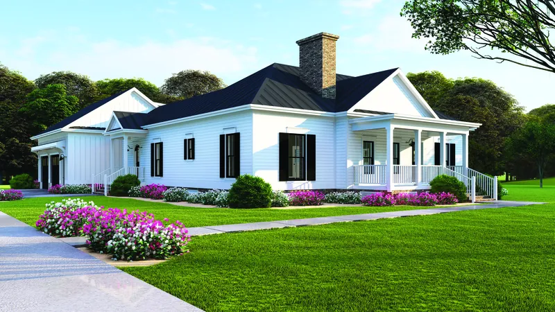 Farmhouse Plan Front of Home - Enfield Park Country Home 155D-0117 - Search House Plans and More