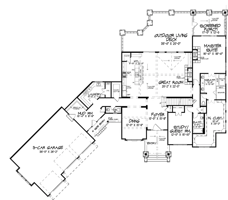 Beach & Coastal House Plan First Floor - 155D-0121 - Shop House Plans and More