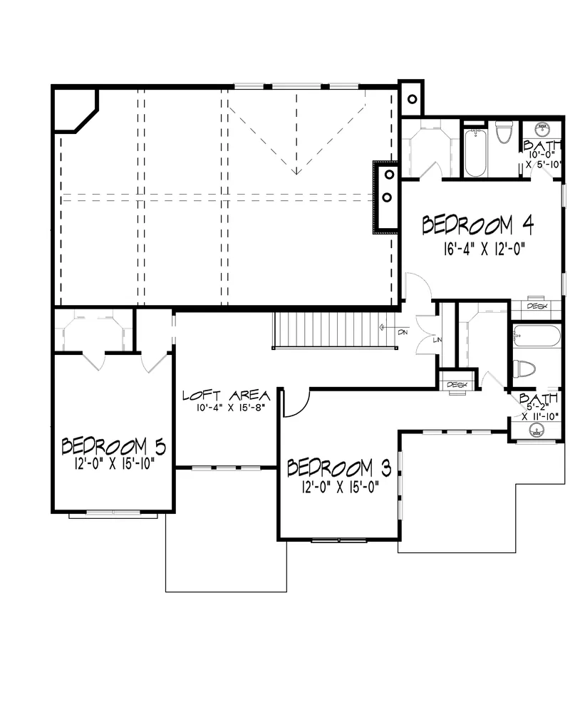 Beach & Coastal House Plan Second Floor - 155D-0121 - Shop House Plans and More