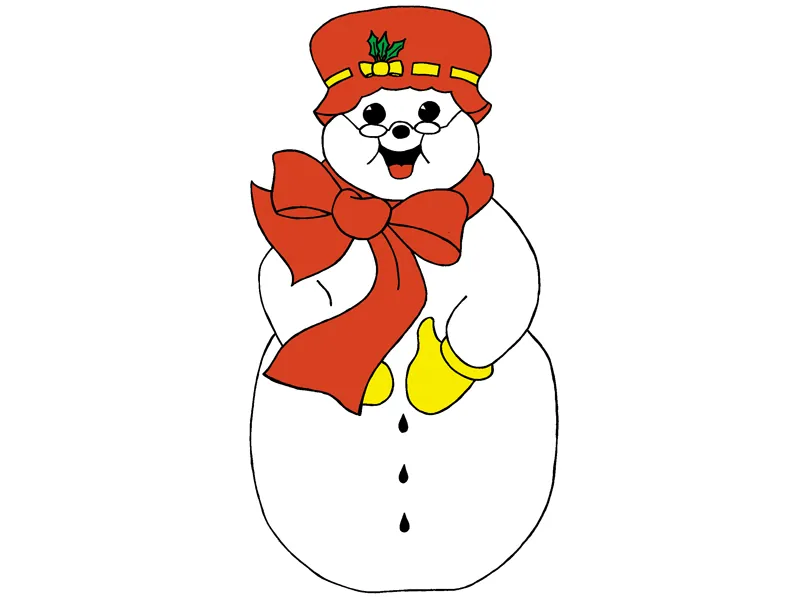 Mrs. Chip Snowman has an old-fashioned style hat