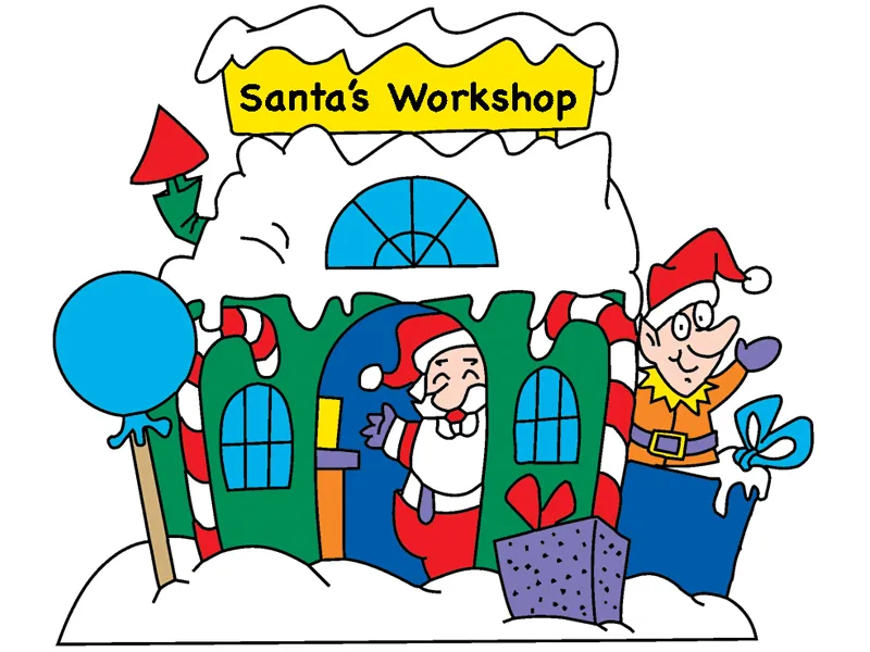 Santa's workshop yard art pattern provides a fun and colorful Christmas decoration the whole family will love