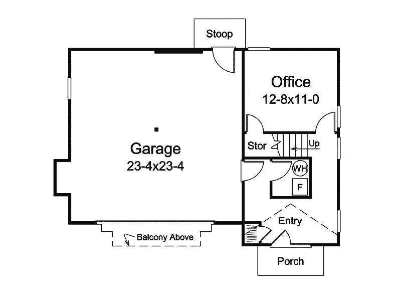 Country House Plan First Floor - Gulf Breeze Apartment Garage 007D-0245 | House Plans and More