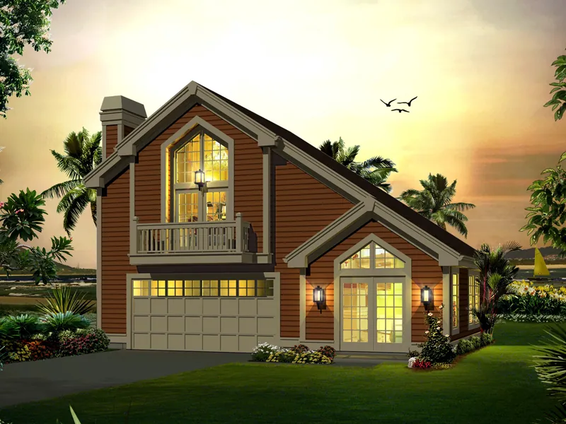 Country House Plan Front of Home - Gulf Breeze Apartment Garage 007D-0245 | House Plans and More