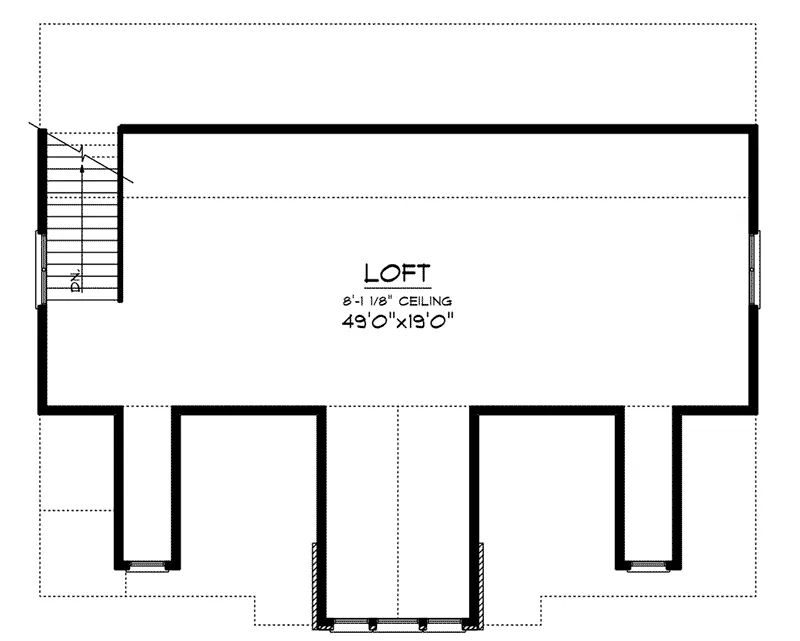 Building Plans Second Floor - Barrow Garage With Loft 051D-0944 | House Plans and More