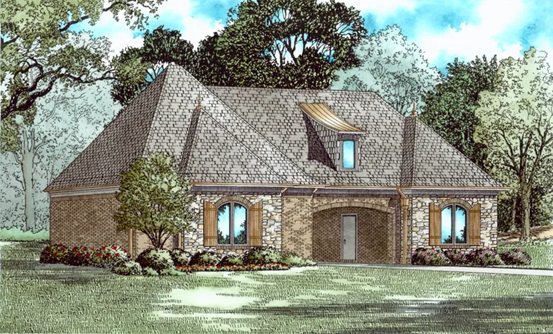 Traditional House Plan Front of Home - Harpers Meadow 3-Car Garage 055D-1035 | House Plans and More
