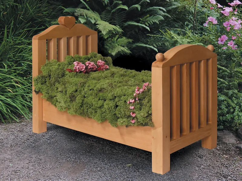 Charming all wood flower bed planter