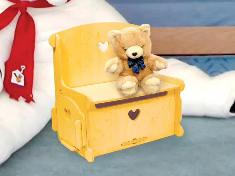 This all wood doll's seat and storage bench can be cherished for years to come