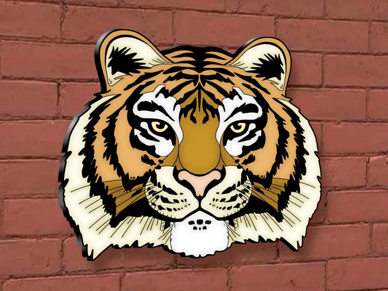 This tiger head yard art patternis perfect for a school mascot statement
