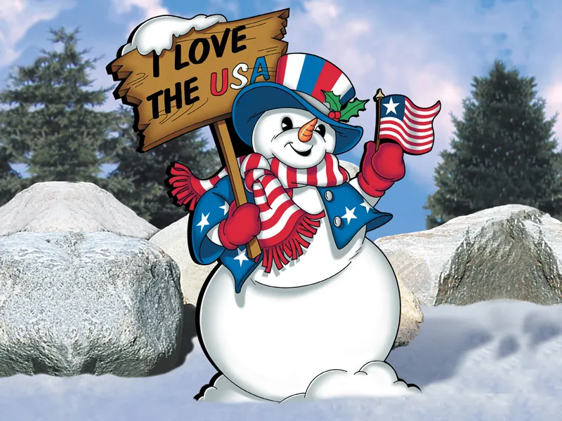 This Uncle Sam snowman has a colorful and patriotic feel